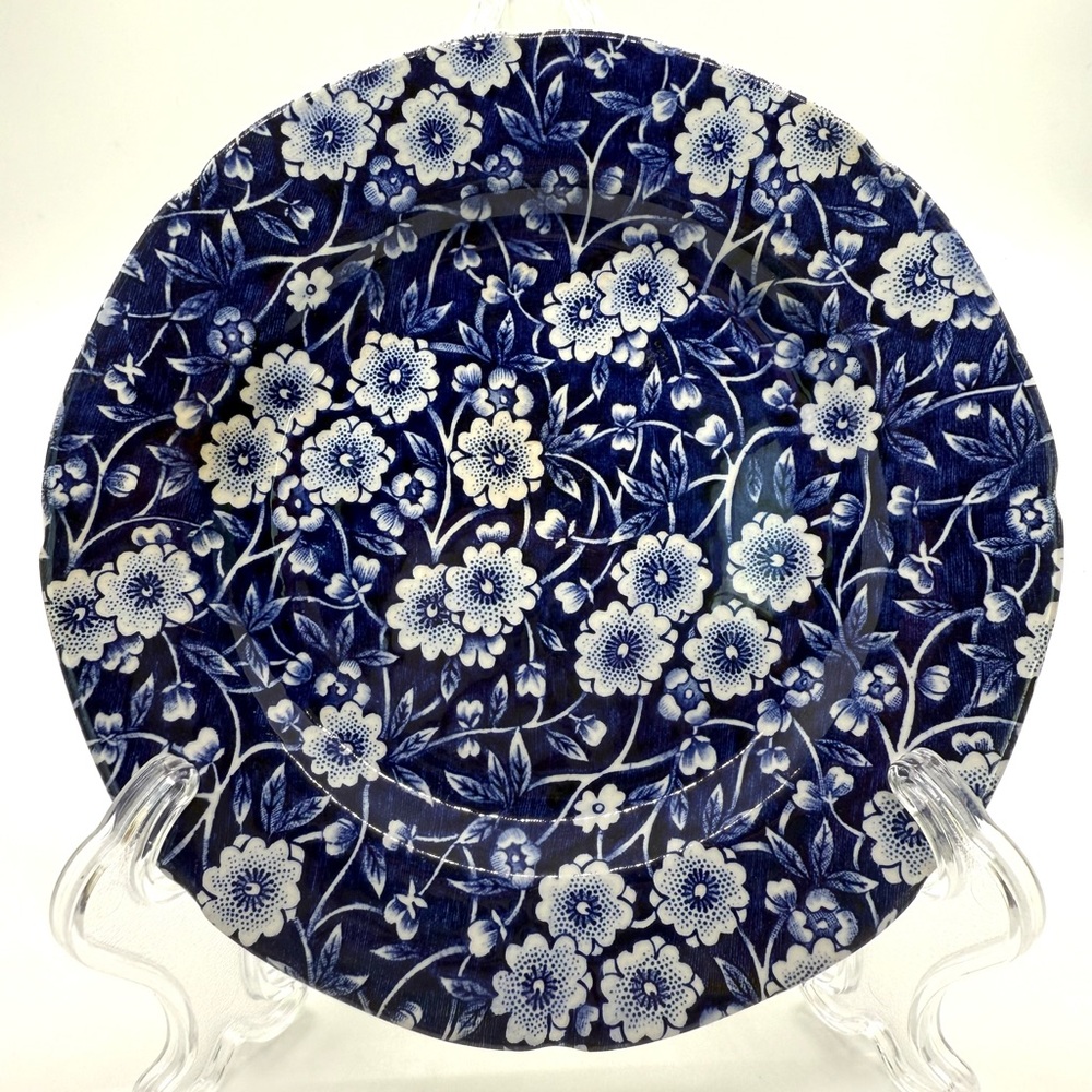 Crown Blue and White Floral Plate Calico